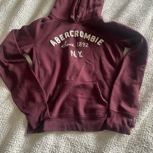 Y2k Abercrombie Burgundy Hoodie Medium